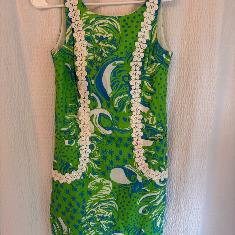 Lilly Pulitzer Green and Blue Sleeveless Dress
